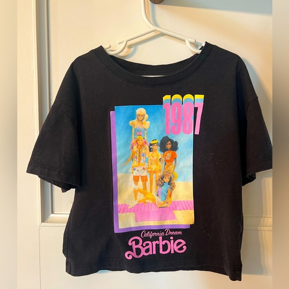 2 Barbie crop tops - girls 10/12 - Picture 2 of 7